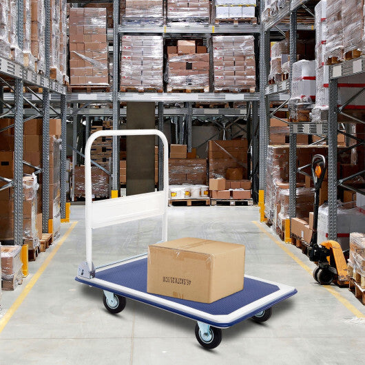 Costway 660lbs Platform Cart Dolly Folding Foldable Moving Warehouse Push Hand Truck W2B