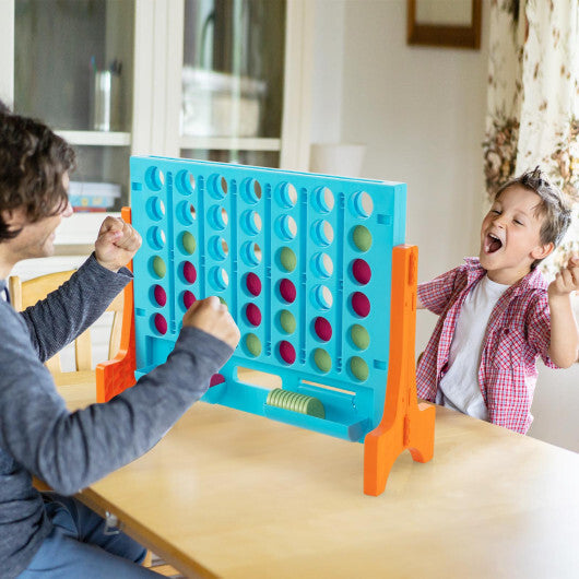 Costway Jumbo 4-to-Score Connect Game Set with Carrying Bag and 42 Coins-Orange W2B