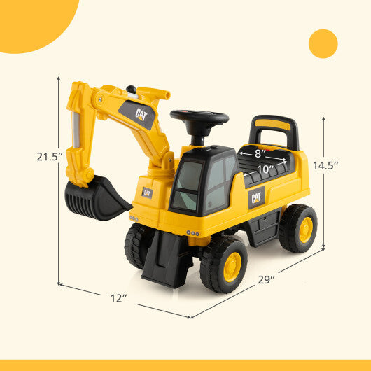 Costway Licensed Caterpillar Kids Ride-On Digger Yellow W2B