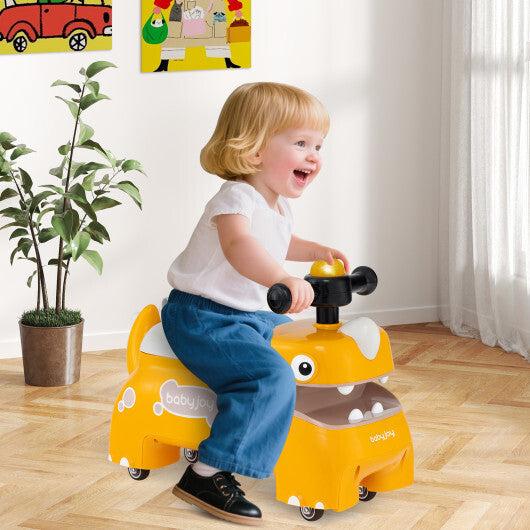 Costway Toddler Ride on Toy Walking Sliding Car with Lights and Music-Yellow W2B