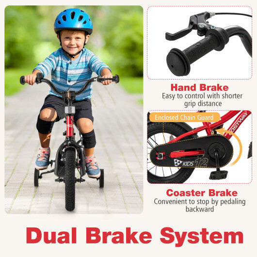Costway 12 Inch Kids Bike Adjustable Bicycle with Reflectors and Bell for 3-4 Years Old W2B