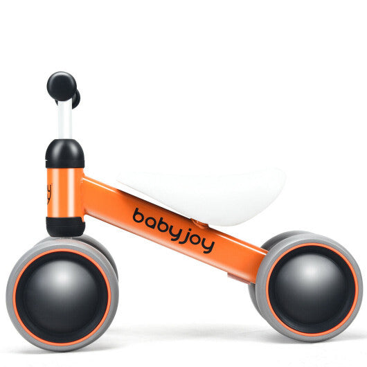 Costway 4 Wheels No-Pedal Baby Balance Bike Orange W2B