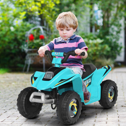 Costway 6V Kids Electric Quad ATV 4 Wheels Ride On Toy for Toddlers Forward&Reverse Blue W2B