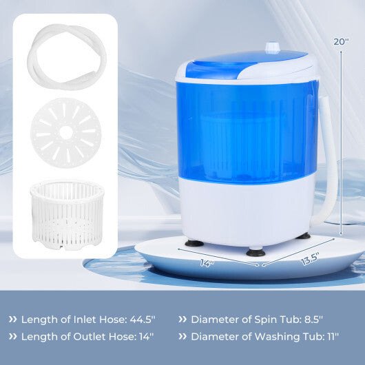 5.5 lbs Portable Semi Auto Washing Machine for Small Space W2B