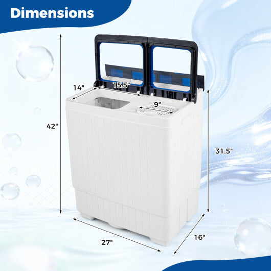Costway Portable Washing Machine with 18 LBS Washer and 8 LBS Spinner Combo-Blue W2B