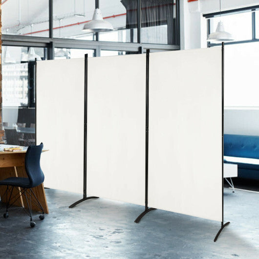 Costway3-Panel Room Divider Folding Privacy Partition Screen for Office Room-White W2B