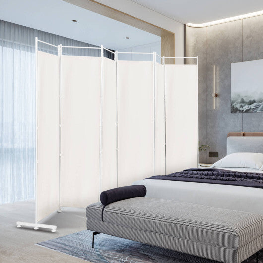 Costway 6-Panel Room Divider Folding Privacy Screen-White W2B
