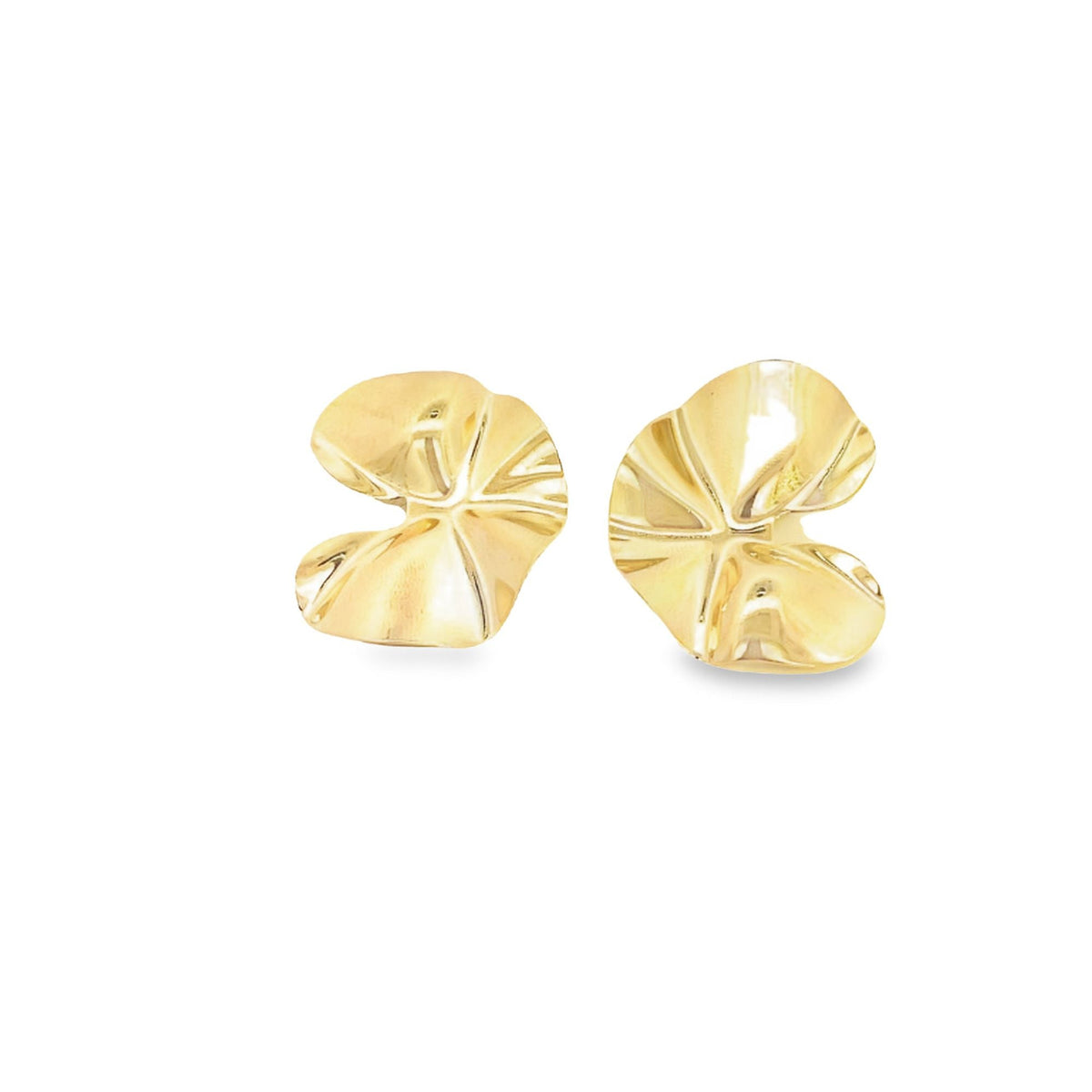 18K Gold Filled Minimalist Wavy Textured Earring (L387) MIA Jewelry