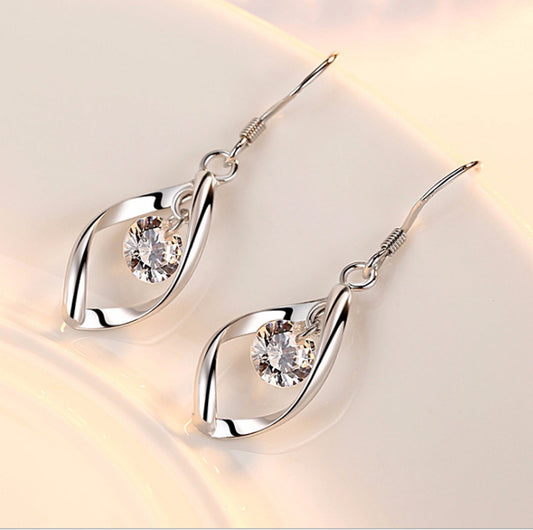 Zircon Reduction Silver Earrings LadyShow.Store