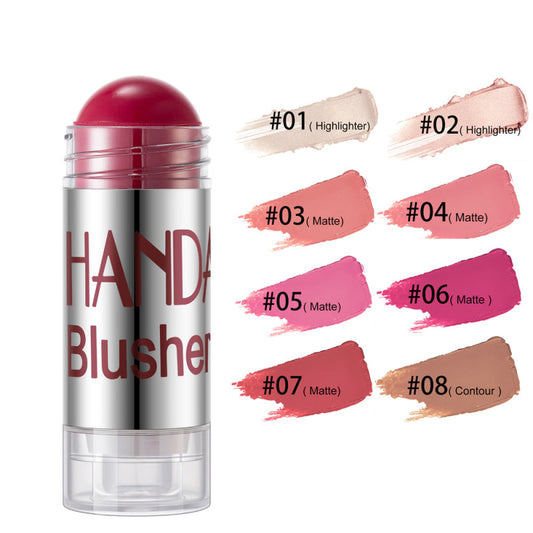 Cheek Blusher Shimmer Blush Stick Face Makeup Highlighter Bronzer Contour Cream Long-lasting Facial Make Up Cosmetics CJD