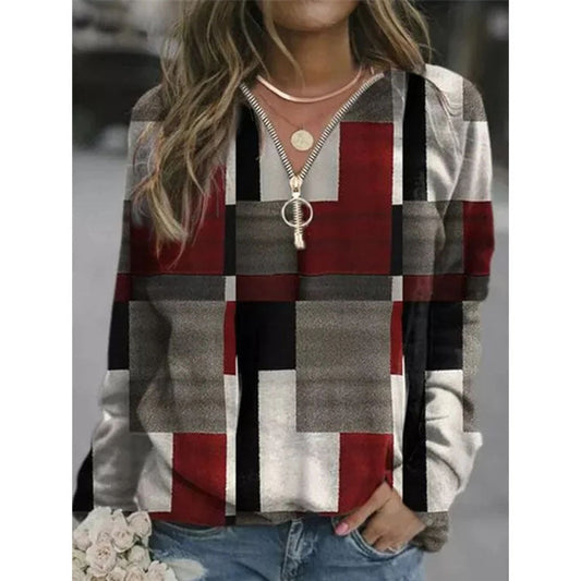 Women's Tops Checkered Sweaters Fleece Jackets LadyShow.Store