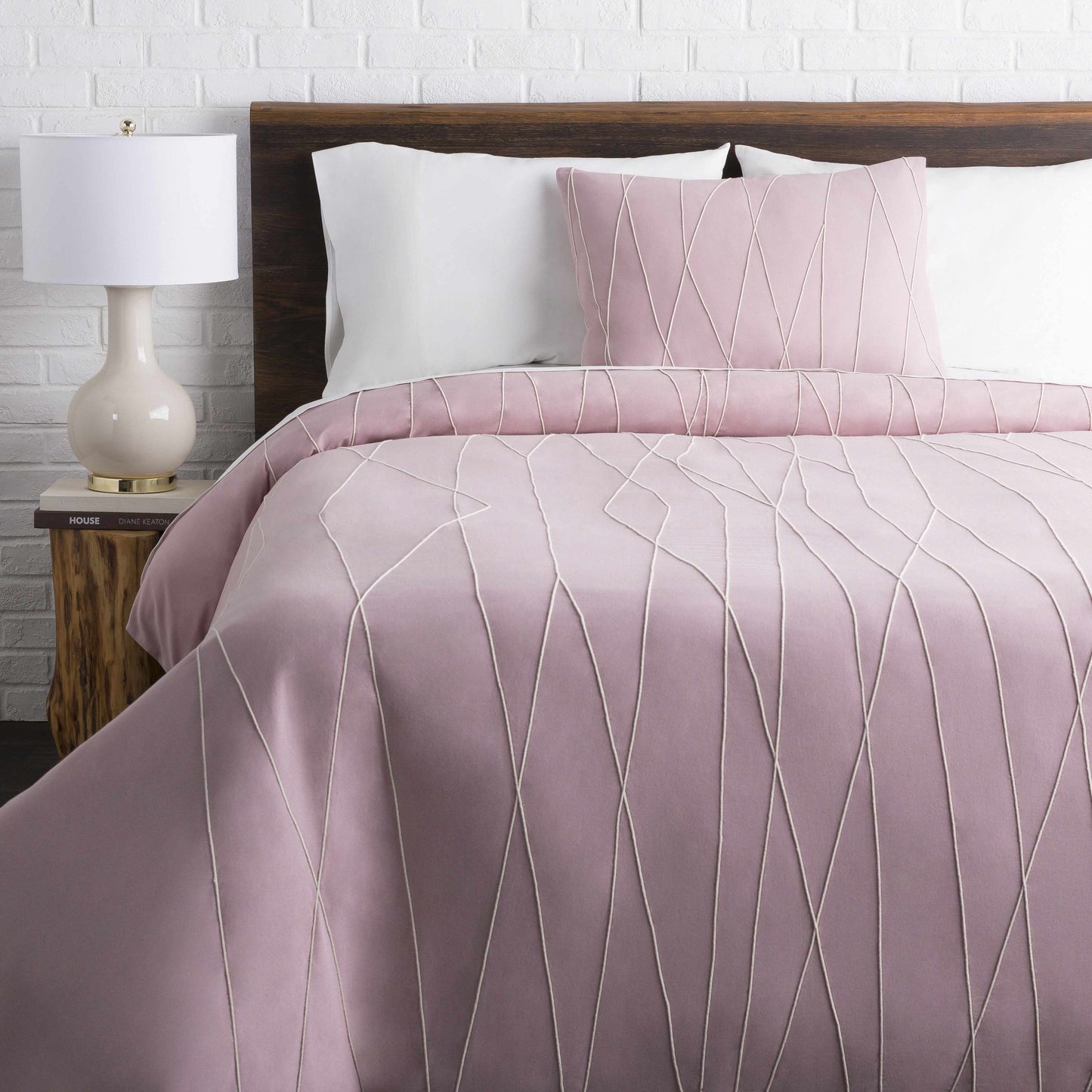 Adela Mauve Geometric Cotton Bedding Set-3