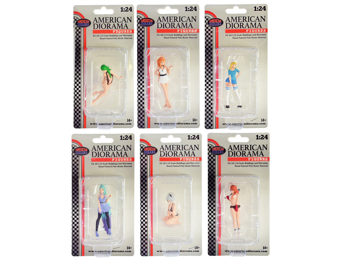 "Cosplay Girls" 6 piece Figure Set for 1/24 Scale Models by American Diorama American Diorama
