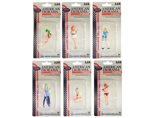 "Cosplay Girls" 6 piece Figure Set for 1/24 Scale Models by American Diorama American Diorama