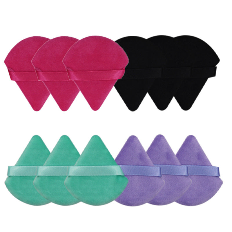 Triangular Fan-shaped Ribbon Dry Powder Puff Short Hair Material LadyShow.Store