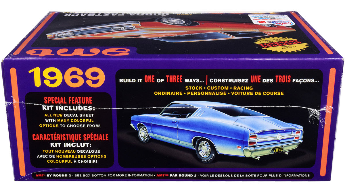 Skill 2 Model Kit 1969 Ford Torino Cobra Fastback 3-in-1 Kit 1/25 Scale Model by AMT AMT