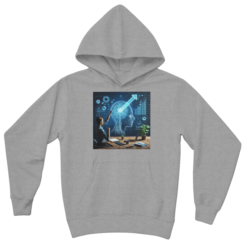 Custom AI-Print Hoodie for Teens & Youth - Personalized Pullover Hoodie | Bella + Canvas 3719Y | Print-On-Demand LadyShow.Store