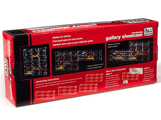 6 Car Interlocking Collectible Display Show Case for 1/64 Scale Model Cars by Auto World Autoworld