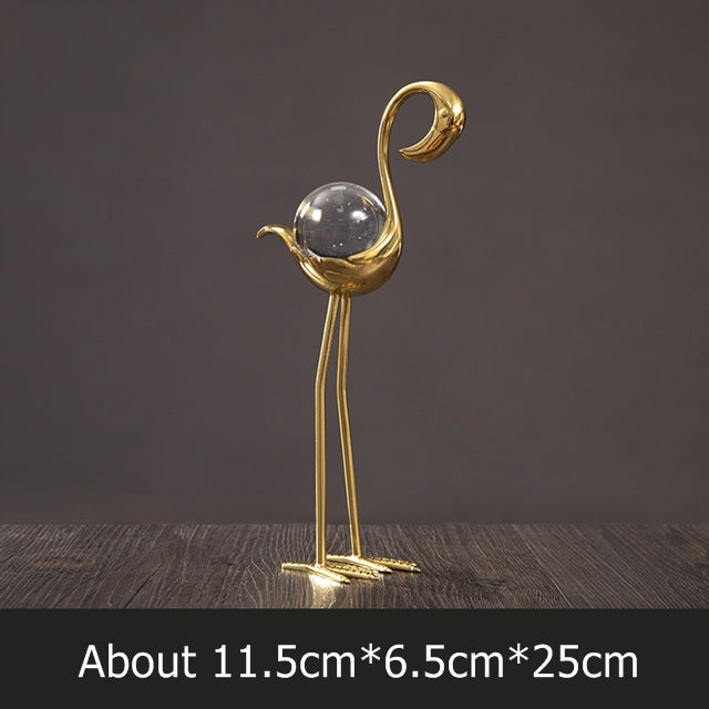 Flamingo Crystal Ball Light Luxury Home Decoration CJD