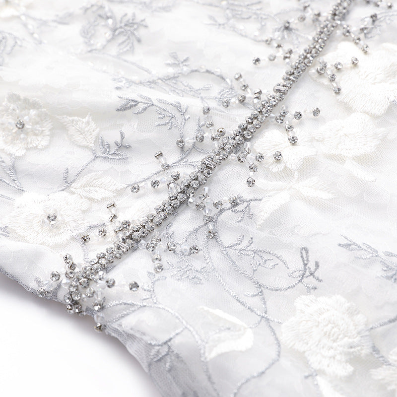 Women's Embroidered Beaded Long Dress LadyShow.Store