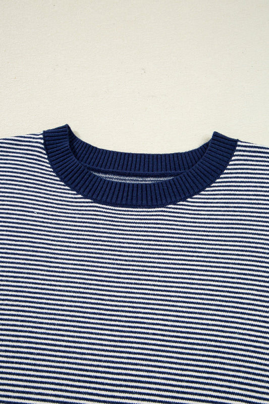 Reese Stripe Dolman Oversize Tunic Sweater Threaded Pear