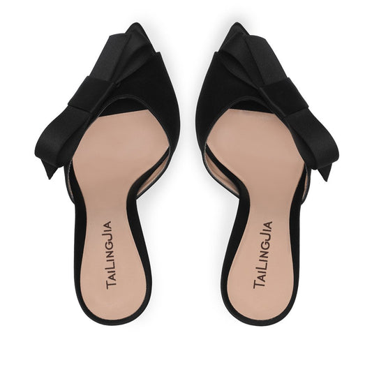 European American Women's Black High Heel Shoes LadyShow.Store