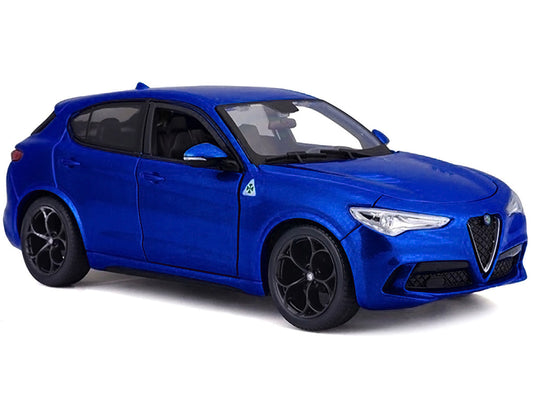 Alfa Romeo Stelvio Quadrifoglio Blue 1/24 Diecast Model Car by Bburago Bburago