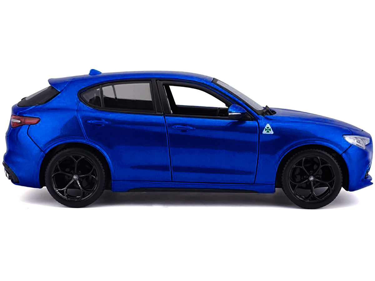 Alfa Romeo Stelvio Quadrifoglio Blue 1/24 Diecast Model Car by Bburago Bburago