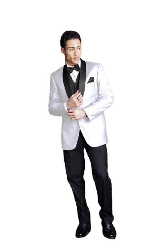 "Bradford" White Tuxedo Jacket Shawl (Separates) Tux-USA