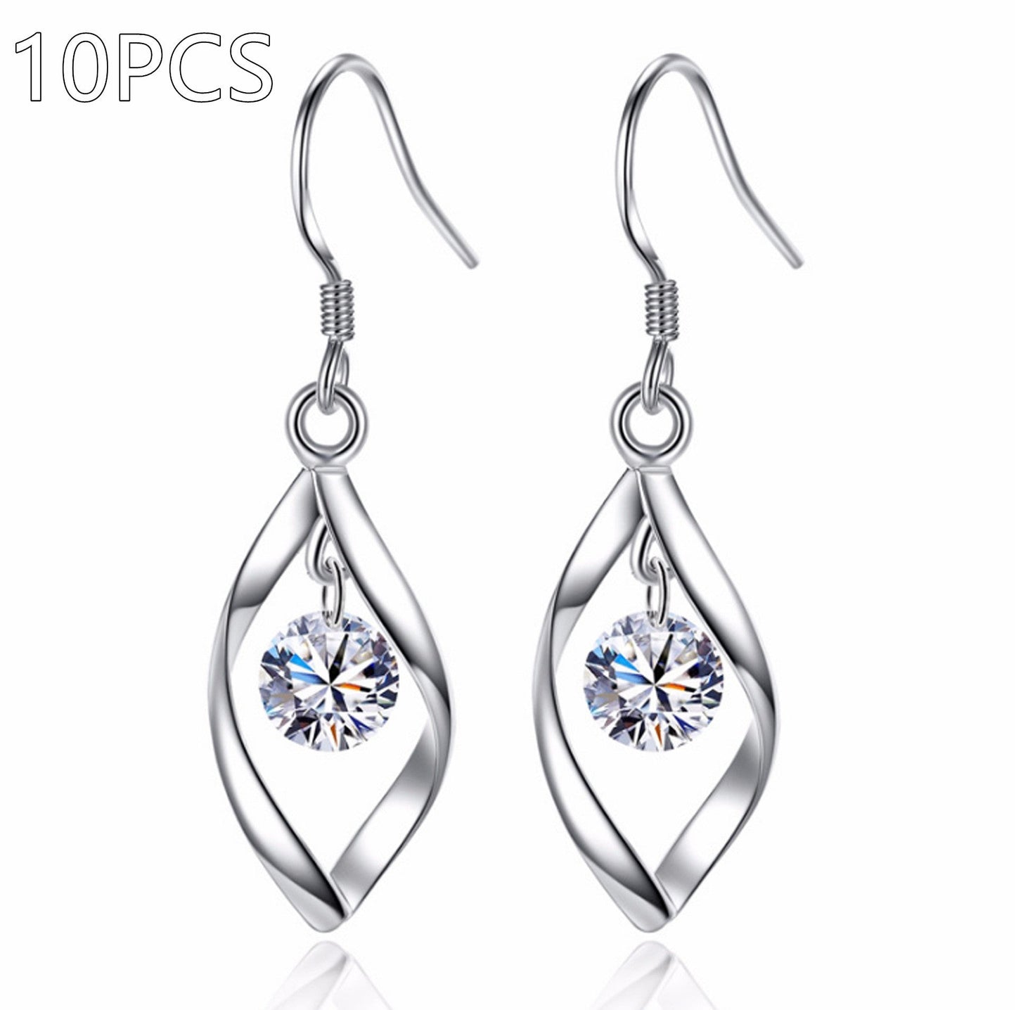 Zircon Reduction Silver Earrings LadyShow.Store