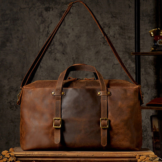 Genuine Leather Large-capacity Luggage Bag Men's Cowhide Crossbody Handbag CJD