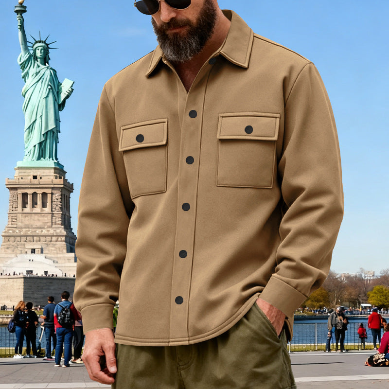 American Heavyweight Loose Fleece-lined Men's Outdoor Workwear Warm Jacket Best YouTube Store