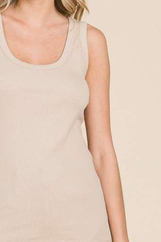Culture Code Full Size Ribbed Scoop Neck Tank LuxuryLifeWay Online Store