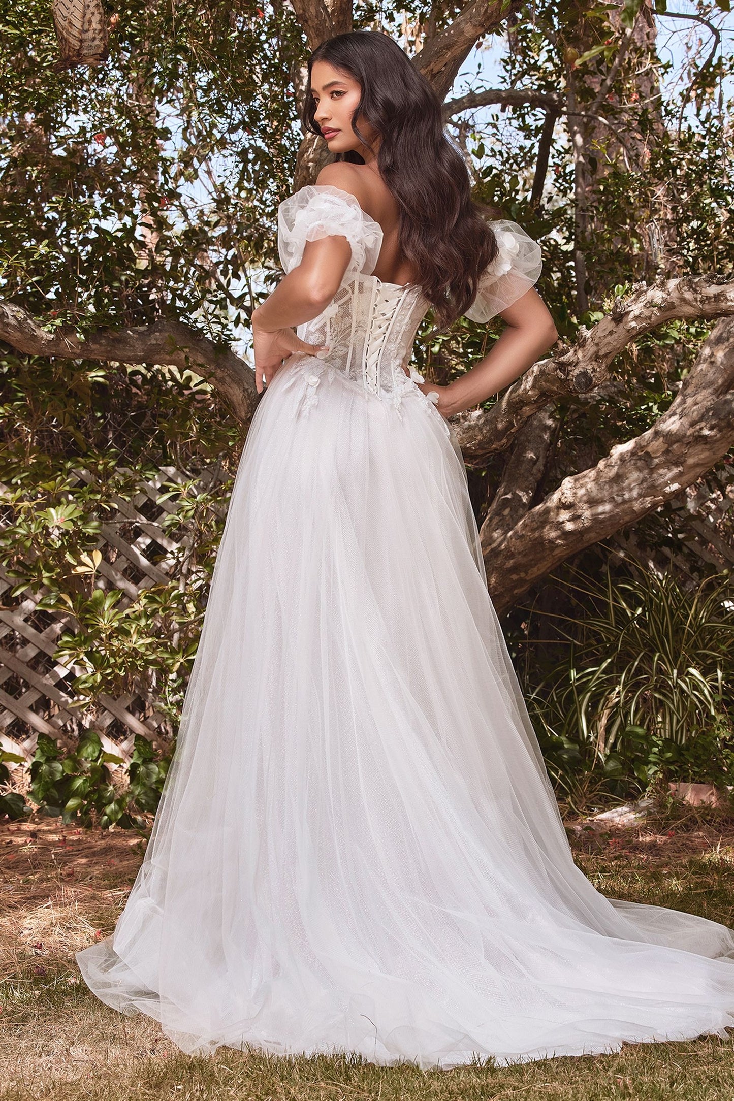 Strapless Floral Ball Gown Bridal Tux-USA