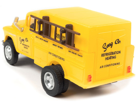 1955 Chevrolet Utility Truck Yellow "Song Co. Refrigeration and Heating" 1/87 (HO) Scale Model by Classic Metal Works Classic Metal Works