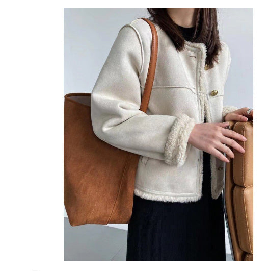 Idle Style Lamb Plush Coat Women's Winter Fur Jacket Thick LadyShow.Store