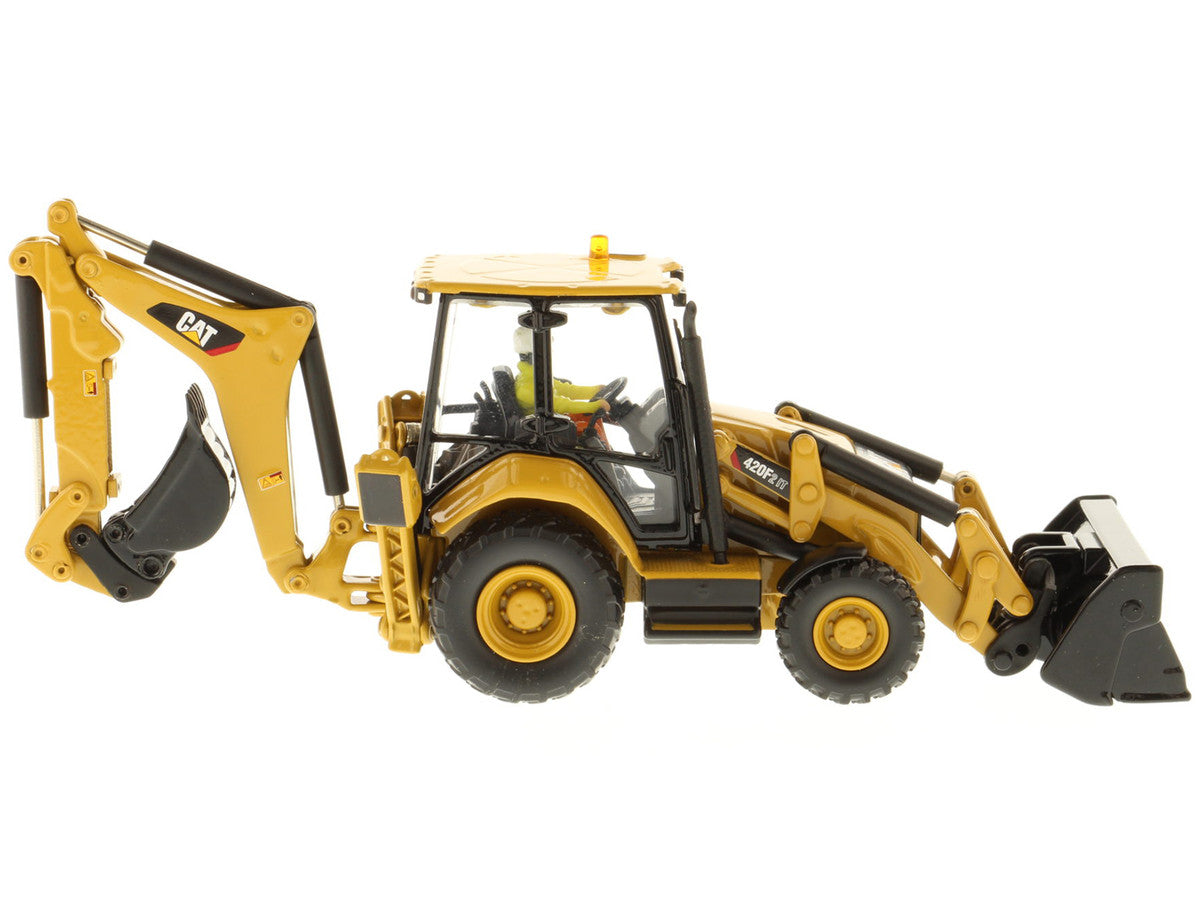 CAT Caterpillar 420F2 IT Backhoe Loader with Operator "High Line Series" 1/50 Diecast Model by Diecast Masters Diecast Masters