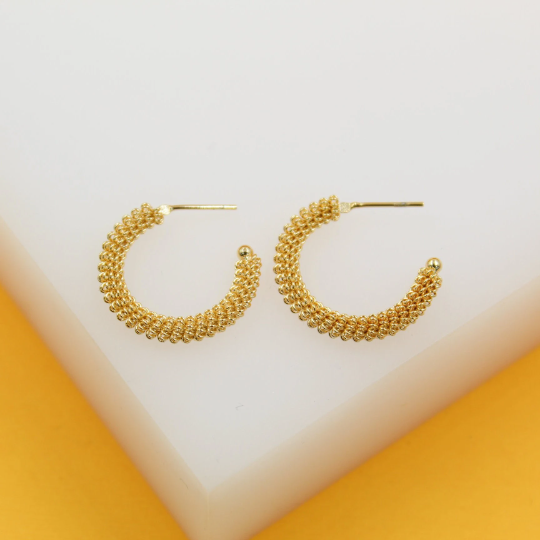 18K Gold Filled Spike Open Hoops MIA Jewelry
