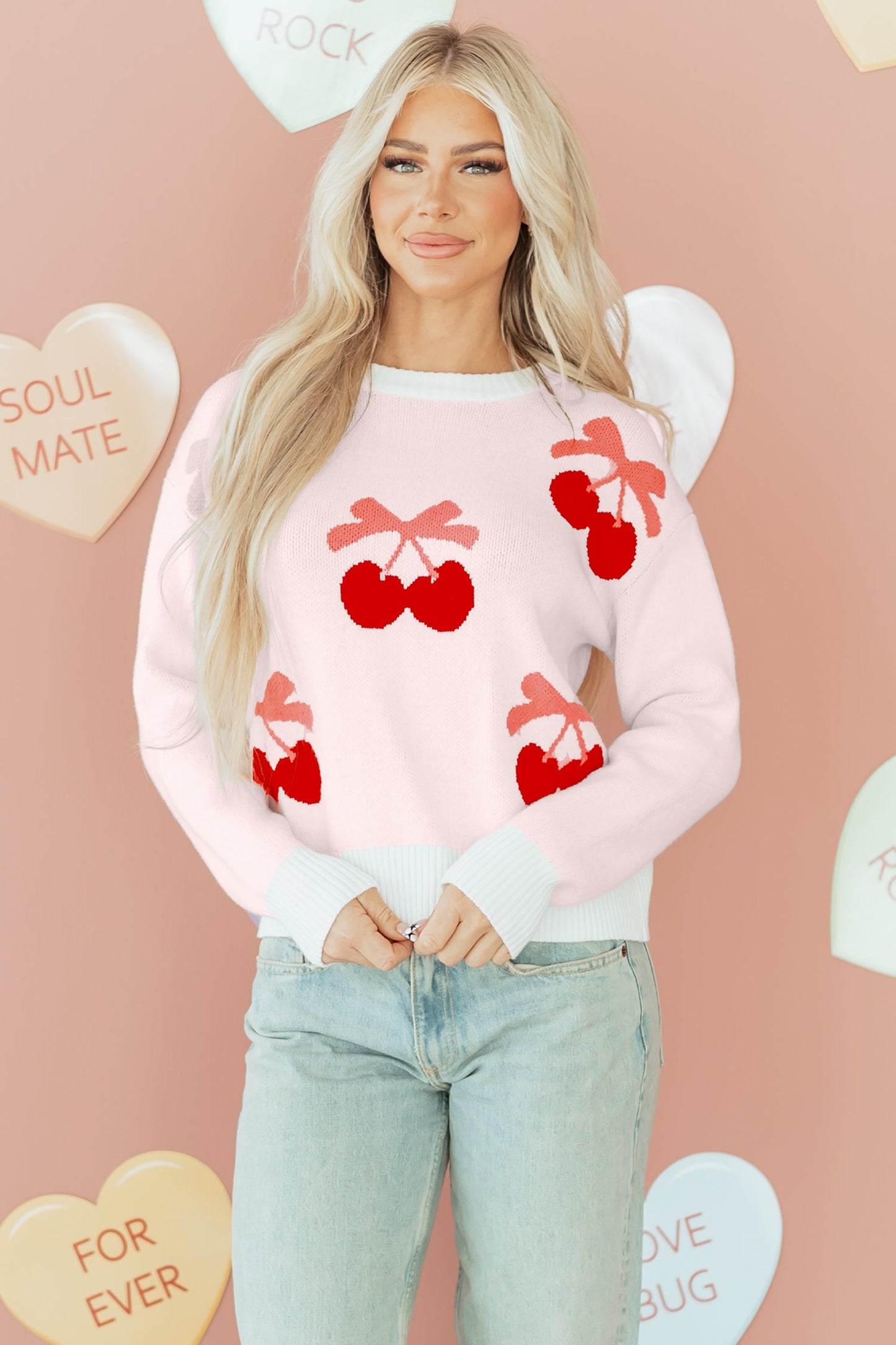 Nevaeh Pattern Drop Shoulder Sweater-4