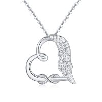 Sterling Silver Guardian Angel Wings Heart Shape Infinity Symbol Pendant Necklace For Women And Girls LadyShow.Store