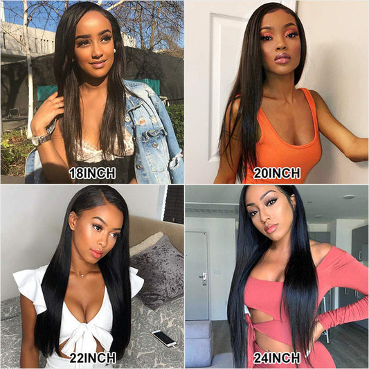 Women's Fashion Simple Human Hair Straight Wig LadyShow.Store