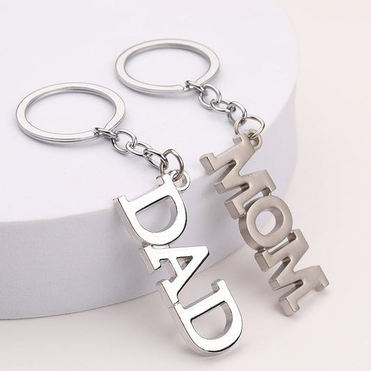 Creative Father Mother's Day Gift Zinc Alloy Letter Keychain CJD