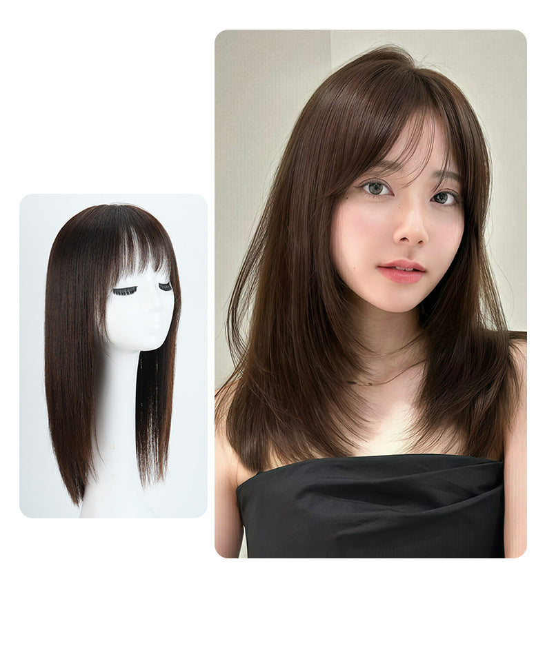 Women's Hand Woven Double Delivery Needle Wig Sheath Real Human Hair Silk Sleeve CJD