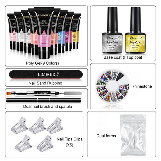 15ML Crystal Extension Ferrule Nail Tip Nail Beauty Tool Set CJD