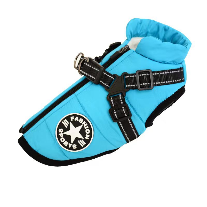 Waterproof Dog Clothes Winter Dog Coat With Harness Warm Pet Clothing Big Dog Jacket Chihuahua Labrador Coat Costume LadyShow.Store