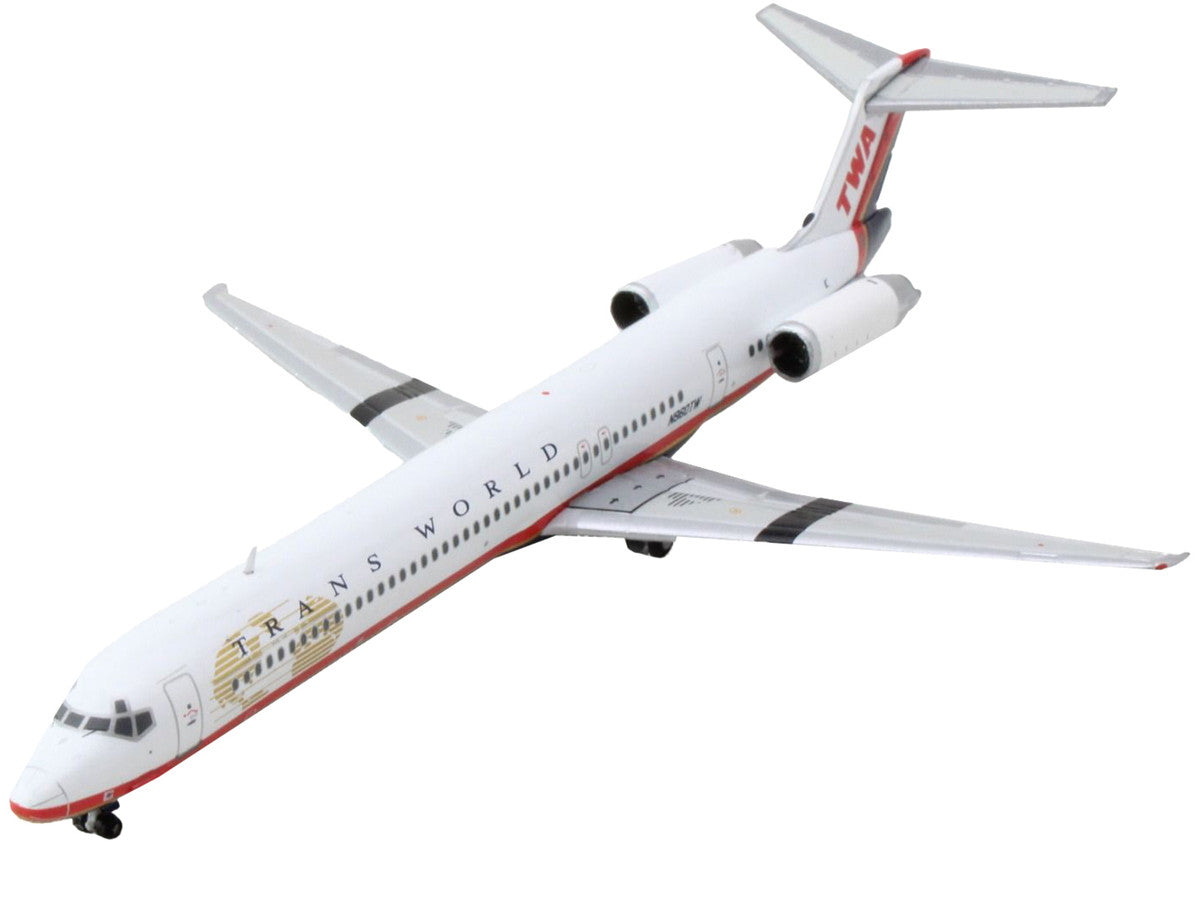McDonnell Douglas MD-82 Commercial Aircraft "Trans World Airlines" White with Red Stripes 1/400 Diecast Model Airplane by GeminiJets GeminiJets