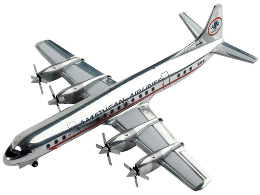 Lockheed L-188 Electra Commercial Aircraft "American Airlines" Silver with Red Stripes 1/400 Diecast Model Airplane by GeminiJets GeminiJets