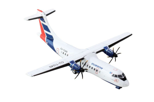 ATR 42-500 Commercial Aircraft "Cubana Airlines" (CU-T1240) White with Red and Blue Stripes 1/400 Diecast Model Airplane by GeminiJets GeminiJets