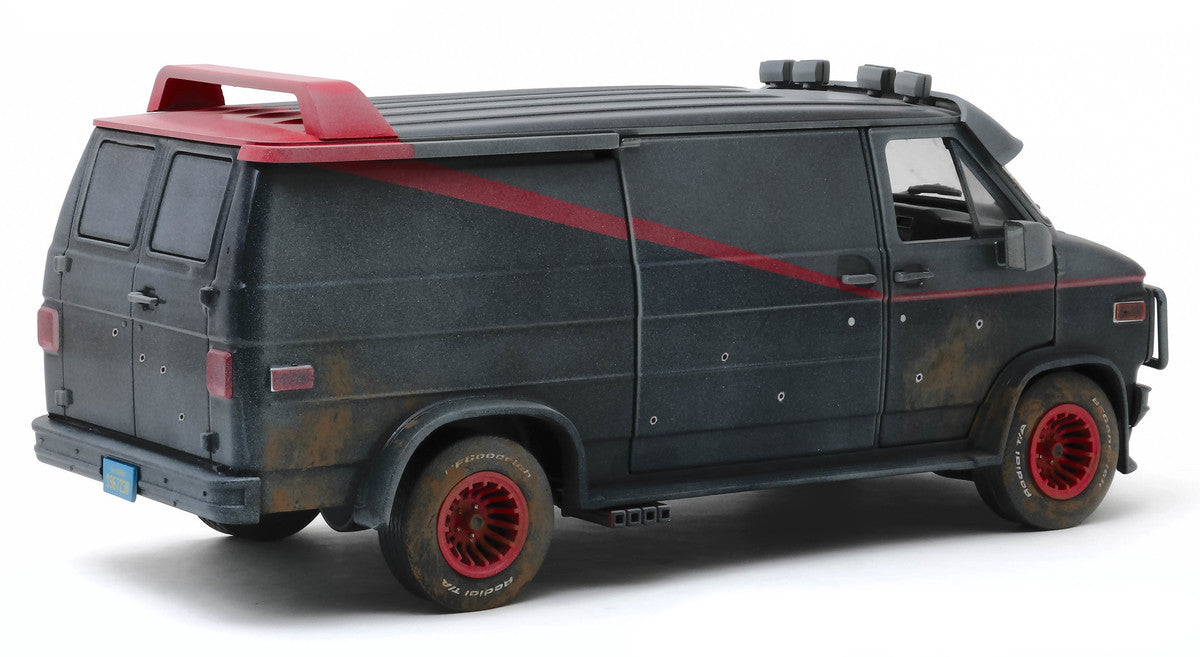1983 GMC Vandura Black Weathered Version with Bullet Holes "The A-Team" (1983-1987) TV Series 1/18 Diecast Model Car by Greenlight-2