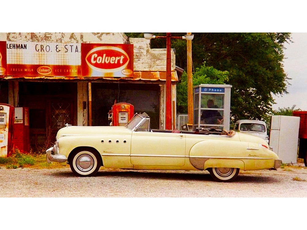 1949 Buick Roadmaster Convertible (Charlie Babbitt's) Yellow with Red Interior "Rain Man" (1988) Movie 1/18 Diecast Model Car by Greenlight Greenlight